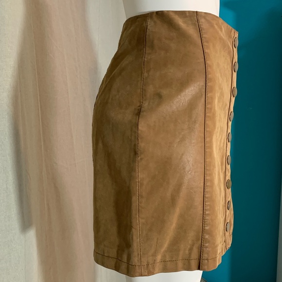 NWT Free People Faux Leather Button Up Skirt - Picture 6 of 7
